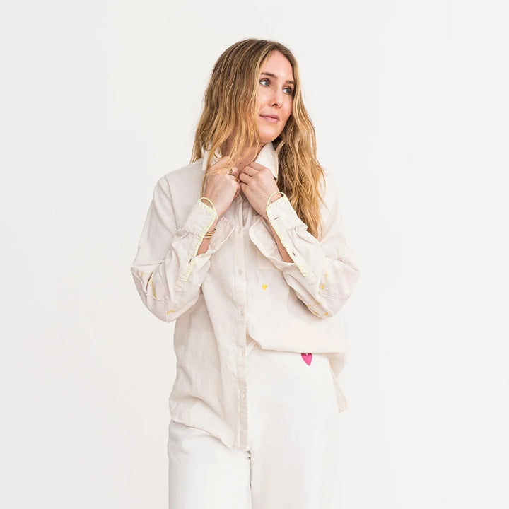 Kerri Rosenthal Mia Shirt Quilted Patch - Moonstone