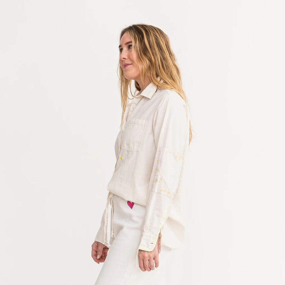 Kerri Rosenthal Mia Shirt Quilted Patch - Moonstone