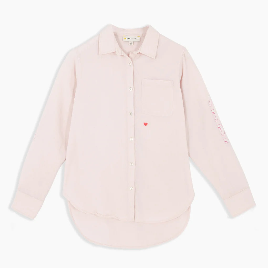Kerri Rosenthal Mia Shirt Quilted Patch - Icy Pink