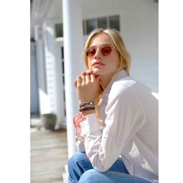 Kerri Rosenthal Mia Shirt Quilted Patch - Icy Pink
