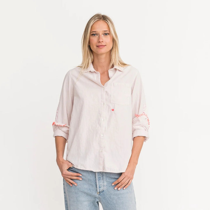 Kerri Rosenthal Mia Shirt Quilted Patch - Icy Pink