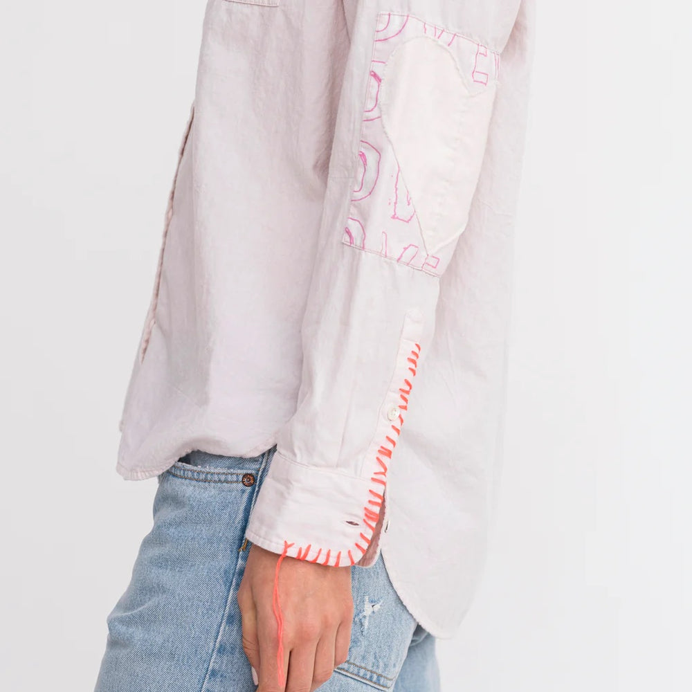 Kerri Rosenthal Mia Shirt Quilted Patch - Icy Pink