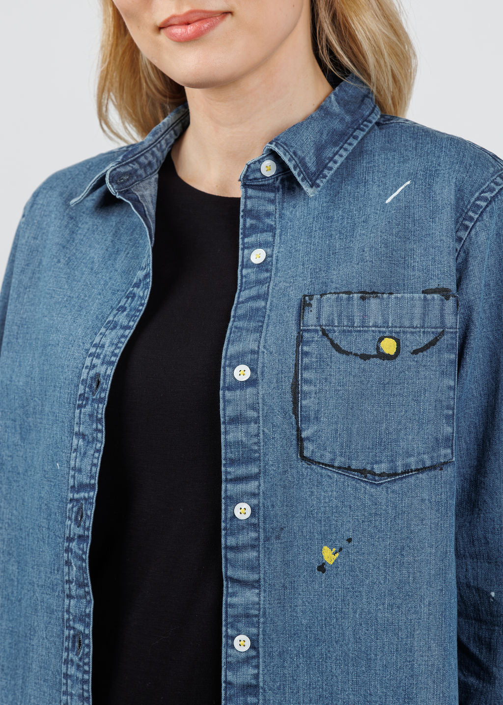 Kerri Rosenthal Mia Studio Shirt in True Denim available at Barbara Katz