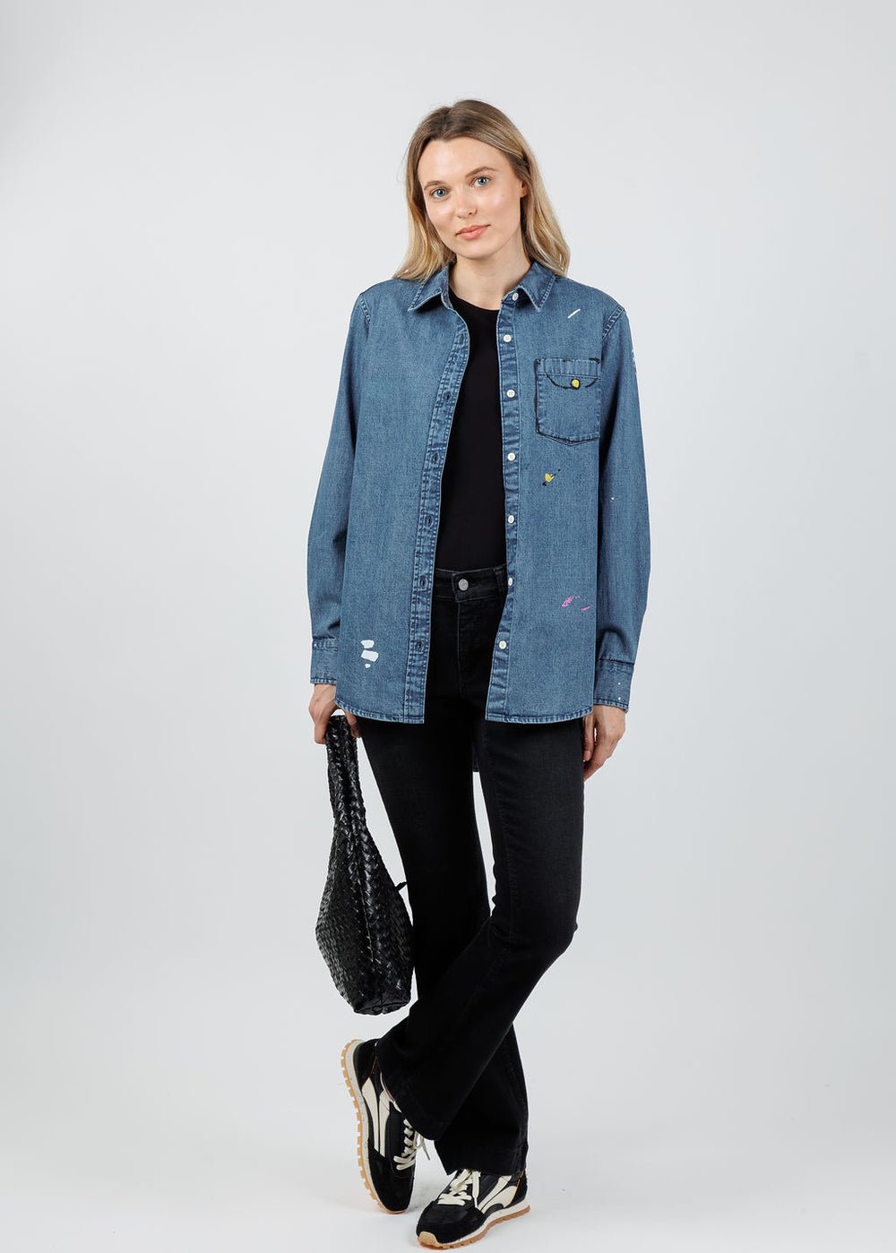 Kerri Rosenthal Mia Studio Shirt in True Denim available at Barbara Katz