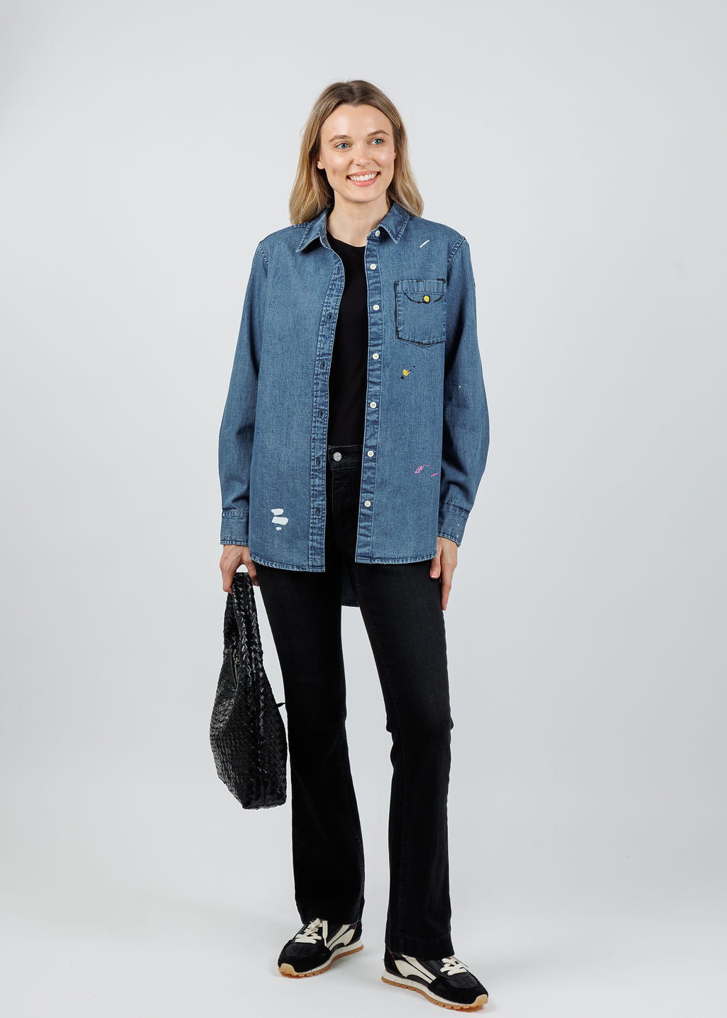 Kerri Rosenthal Mia Studio Shirt in True Denim available at Barbara Katz