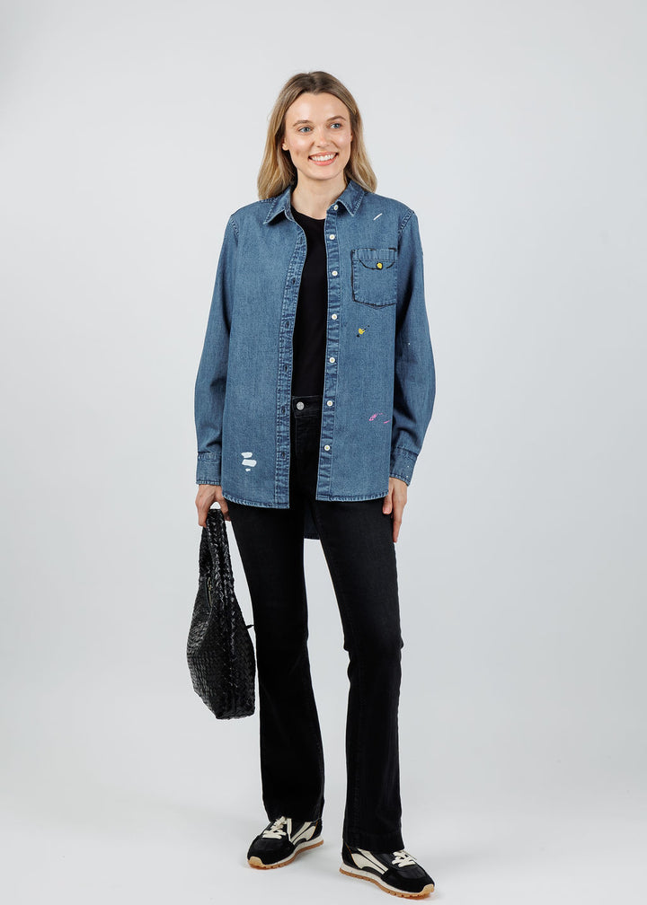 Kerri Rosenthal Mia Studio Shirt in True Denim available at Barbara Katz