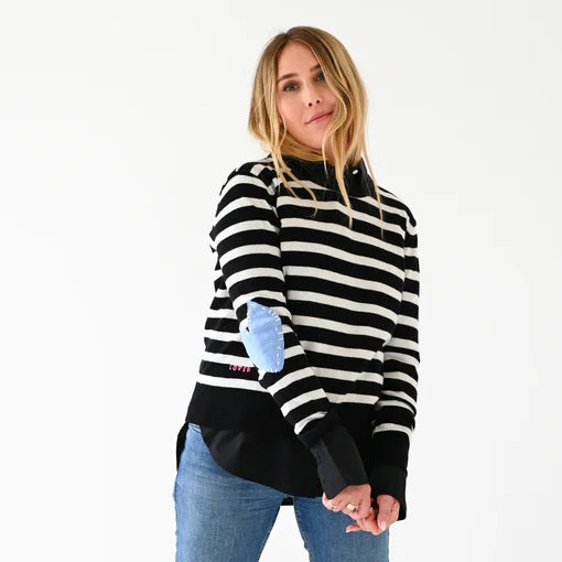 Kerri Rosenthal Patchwork Pullover Happy Stripes