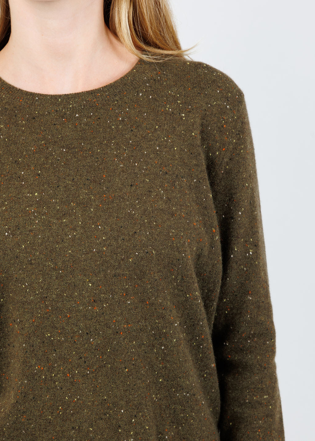 Kerri Rosenthal Patchwork Pullover Sweater in Army Green available at Barbara Katz