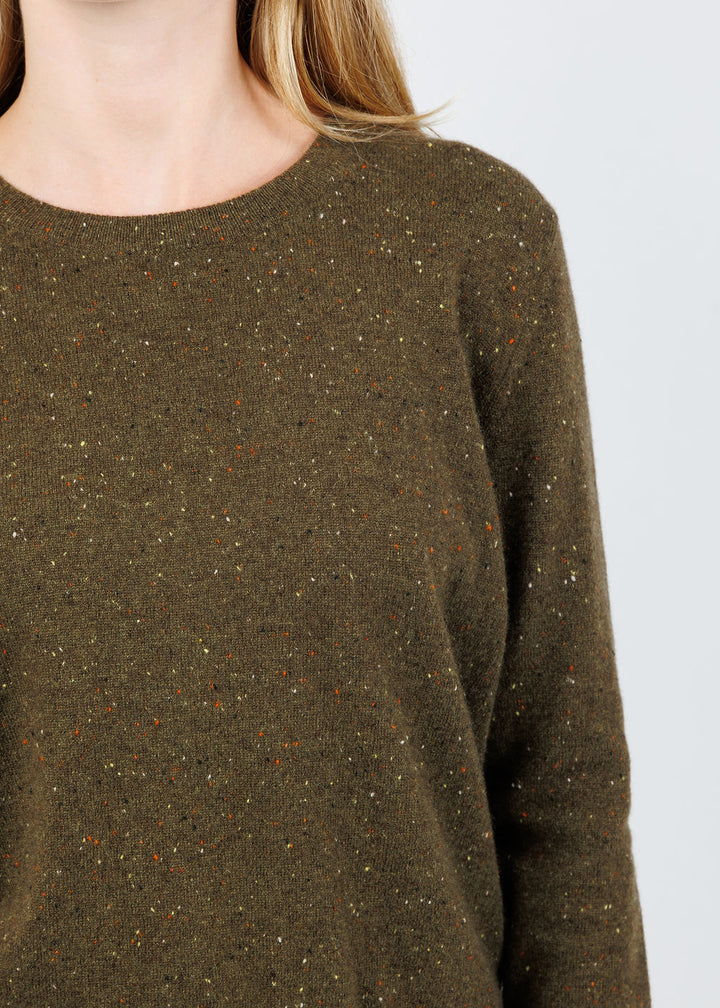Kerri Rosenthal Patchwork Pullover Sweater in Army Green available at Barbara Katz
