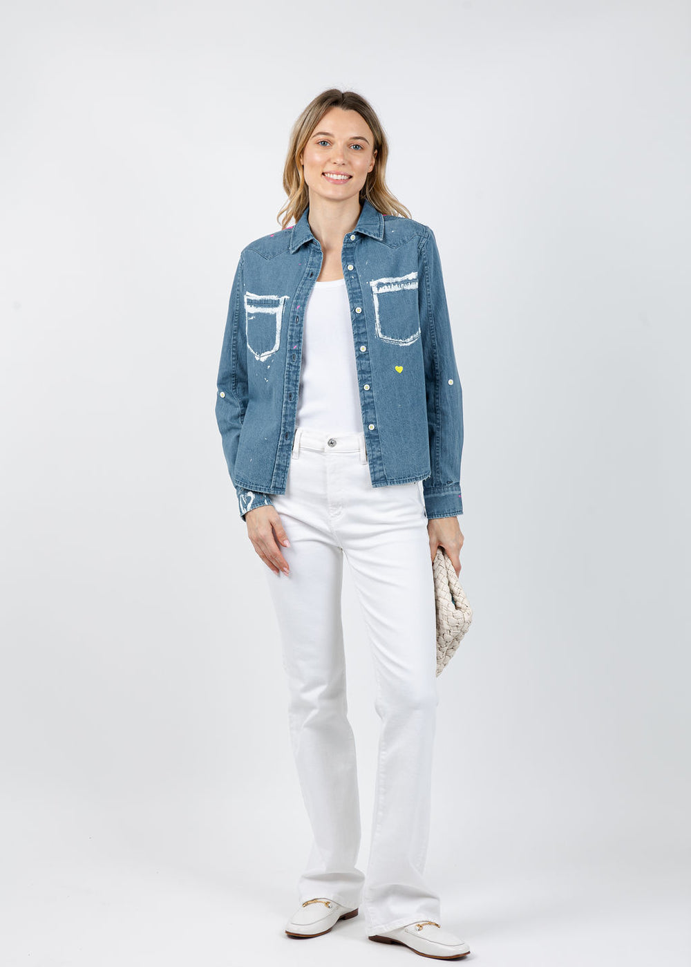 Kerri Rosenthal Pia Western Studio Shirt in True Denim available at Barbara Katz