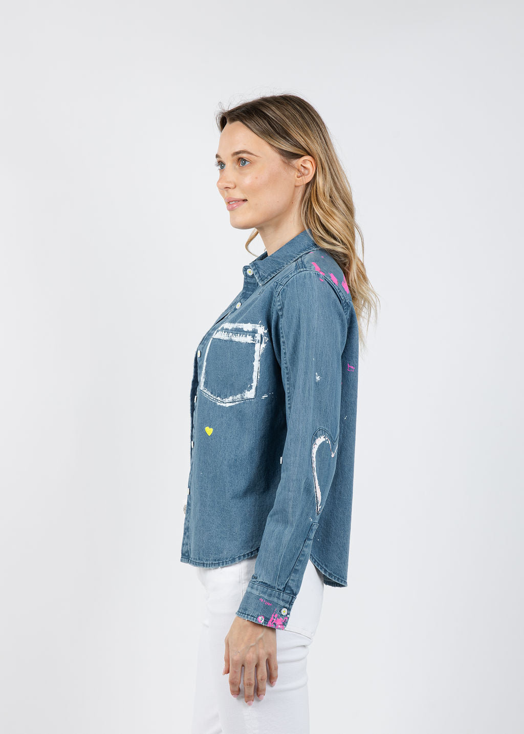 Kerri Rosenthal Pia Western Studio Shirt in True Denim available at Barbara Katz