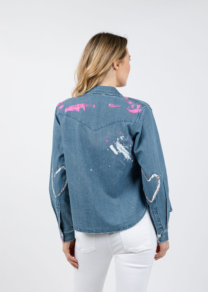 Kerri Rosenthal Pia Western Studio Shirt in True Denim available at Barbara Katz