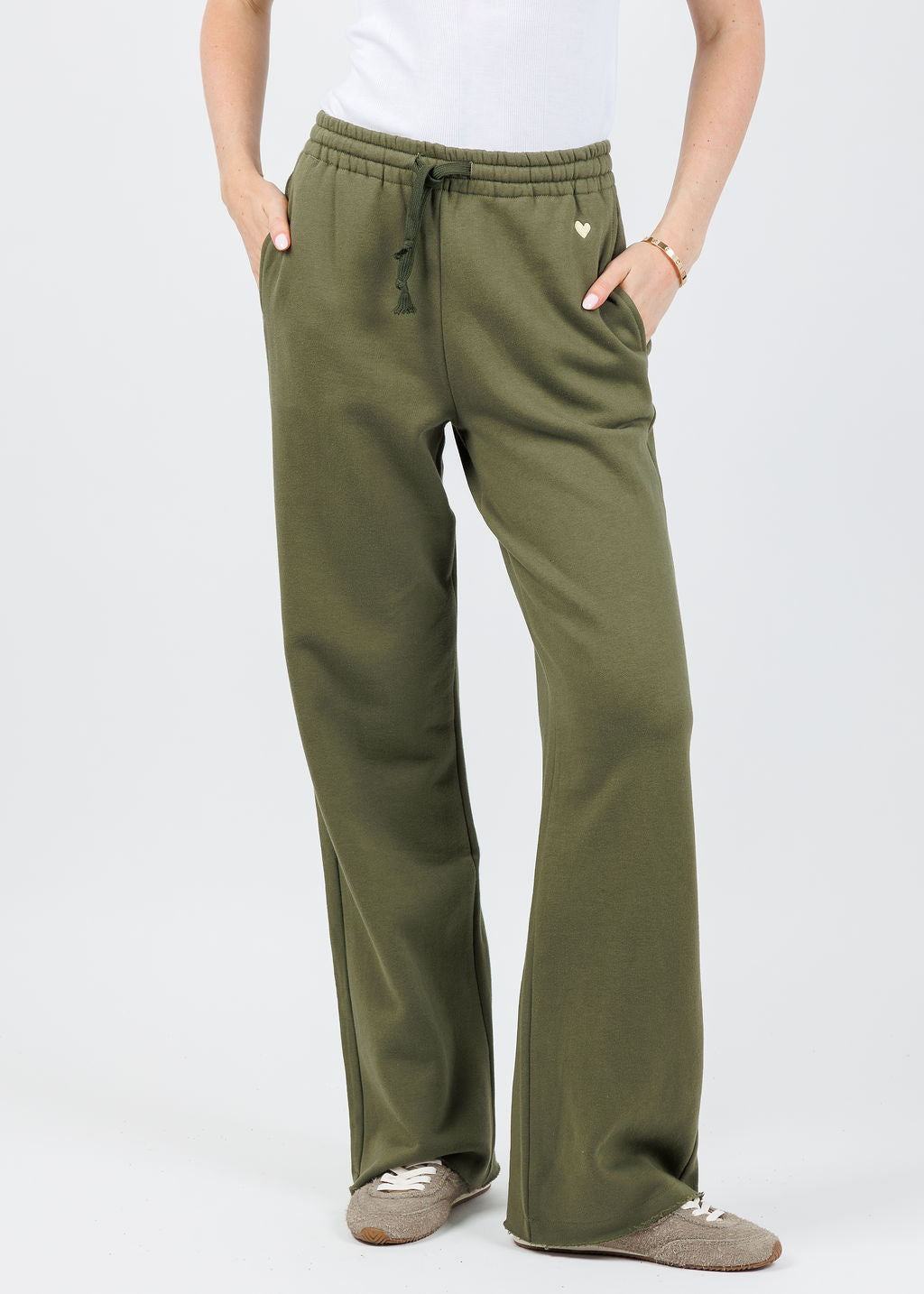 Kerri Rosenthal Weekend Barb Sweatpants in Army Green available at Barbara Katz