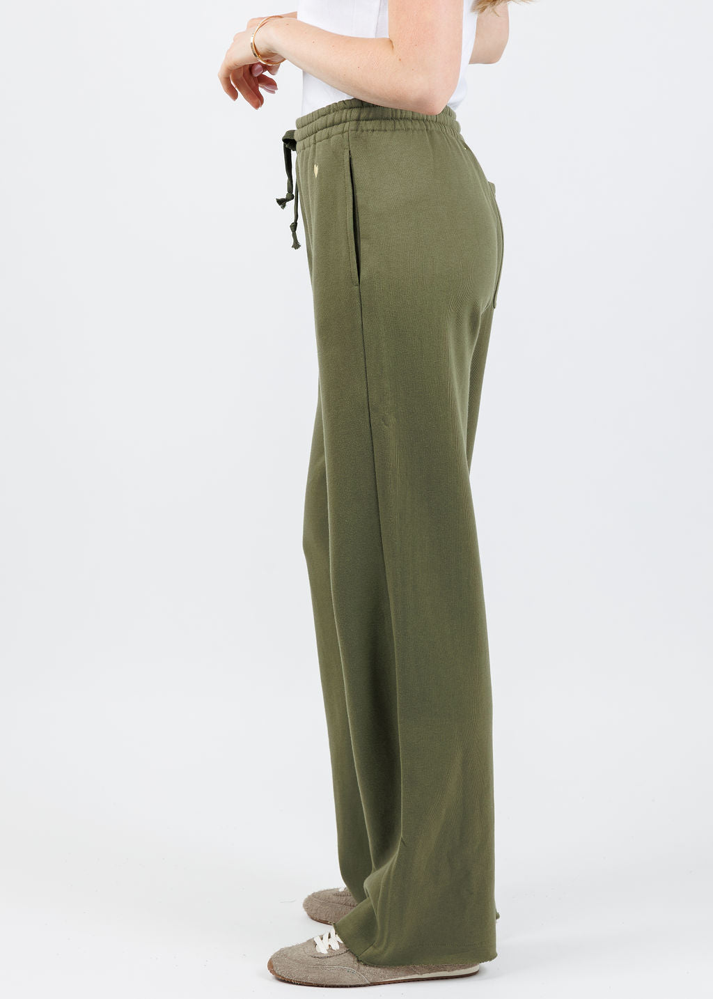 Kerri Rosenthal Weekend Barb Sweatpants in Army Green available at Barbara Katz