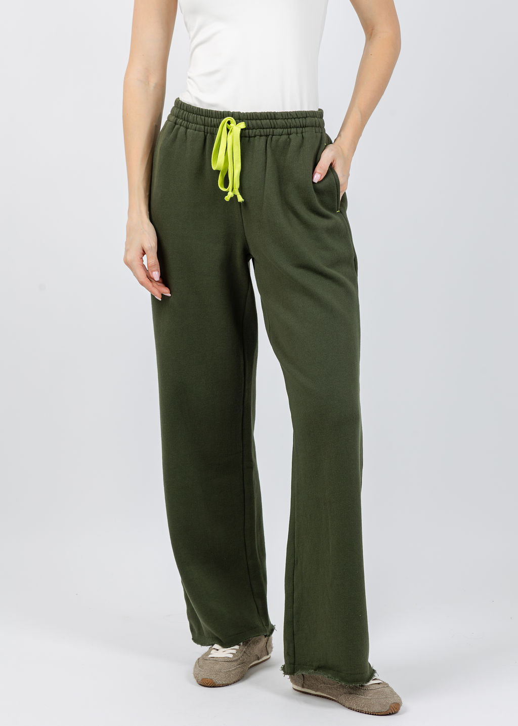 Kerri Rosenthal Weekend Barb Sweatpants in Pine Green available at Barbara Katz