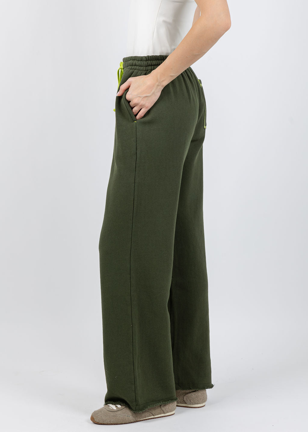 Kerri Rosenthal Weekend Barb Sweatpants in Pine Green available at Barbara Katz