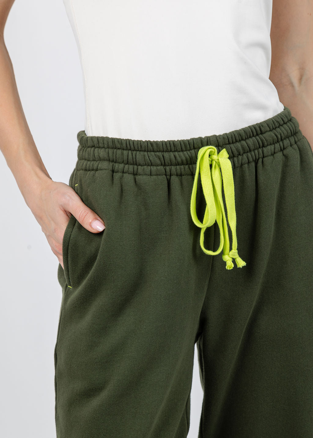 Kerri Rosenthal Weekend Barb Sweatpants in Pine Green available at Barbara Katz
