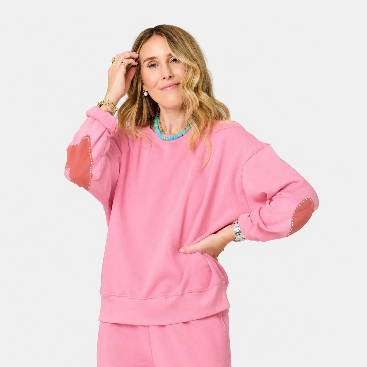 Kerri Rosenthal Ex-Boyfriend Patchwork Sweatshirt - Palm Pink