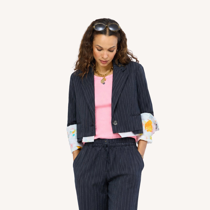 Kerri Rosenthal Halfday Blazer in Black/White available at Barbara Katz