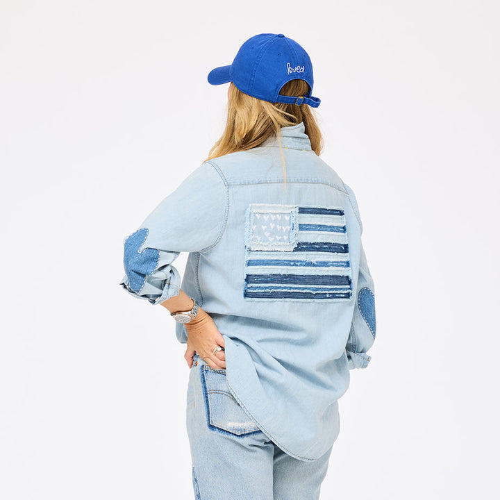 Kerri Rosenthal Mia U.S. of Love Shirt in Light Wash available at Barbara Katz