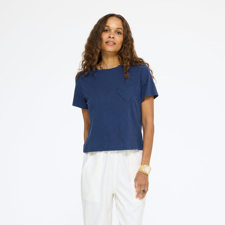Kerri Rosenthal Slub Tee in Indigo Blue available at Barbara Katz
