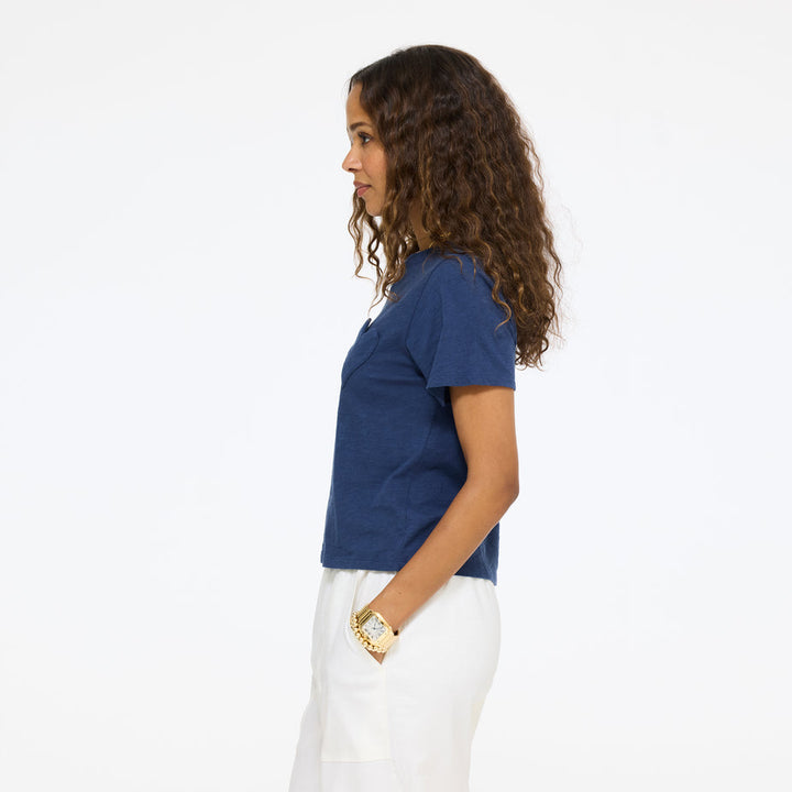 Kerri Rosenthal Slub Tee in Indigo Blue available at Barbara Katz