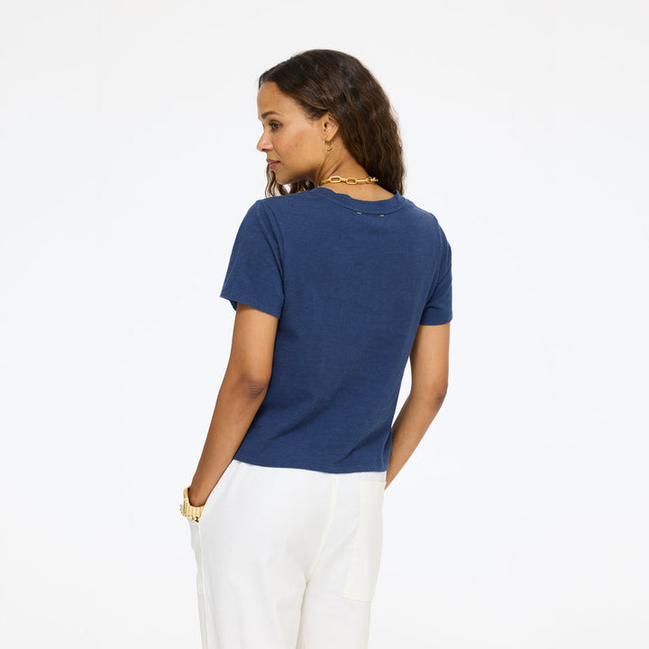 Kerri Rosenthal Slub Tee in Indigo Blue available at Barbara Katz