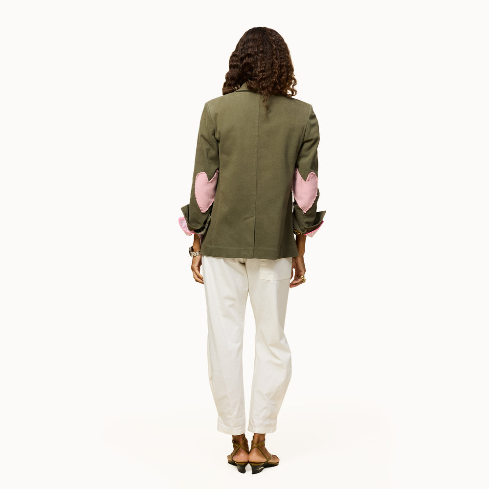 Kerri Rosenthal Workday Love Blazer in Army Green available at Barbara Katz