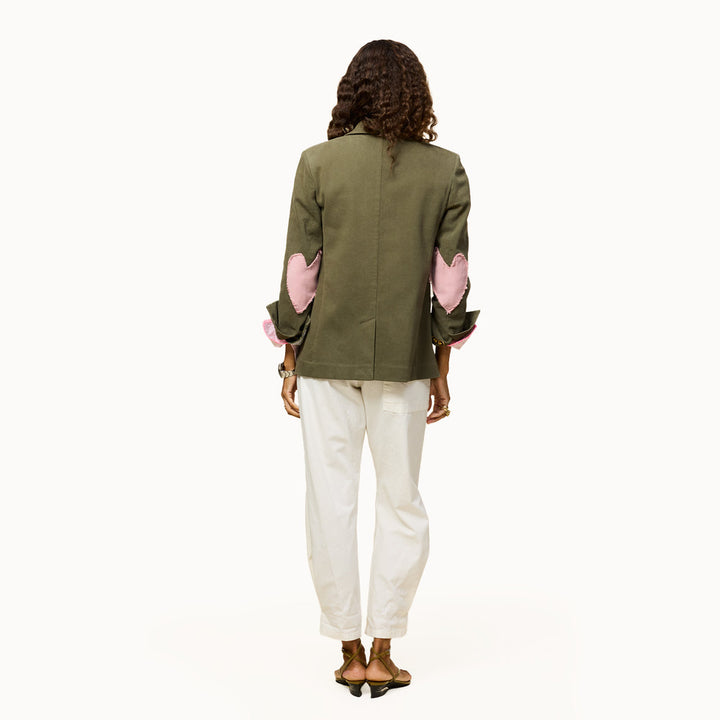 Kerri Rosenthal Workday Love Blazer in Army Green available at Barbara Katz