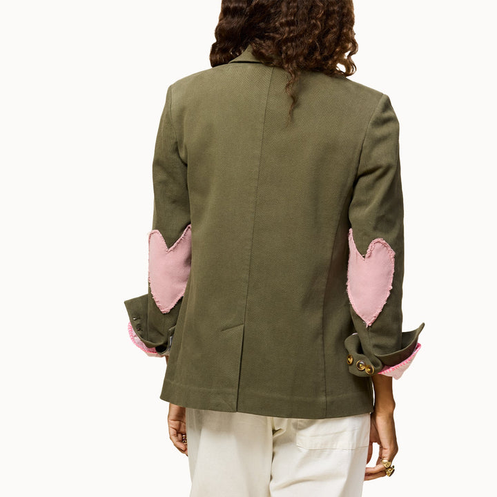 Kerri Rosenthal Workday Love Blazer in Army Green available at Barbara Katz