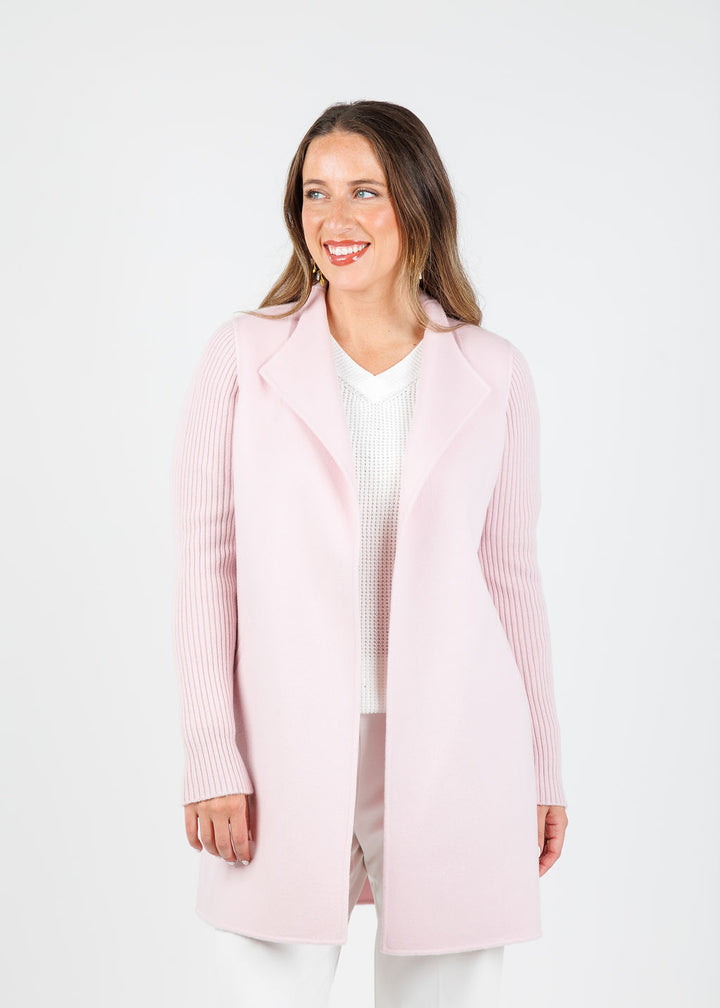 Kinross Bowie Rib Sleeve Coat in Ballet available at Barbara Katz