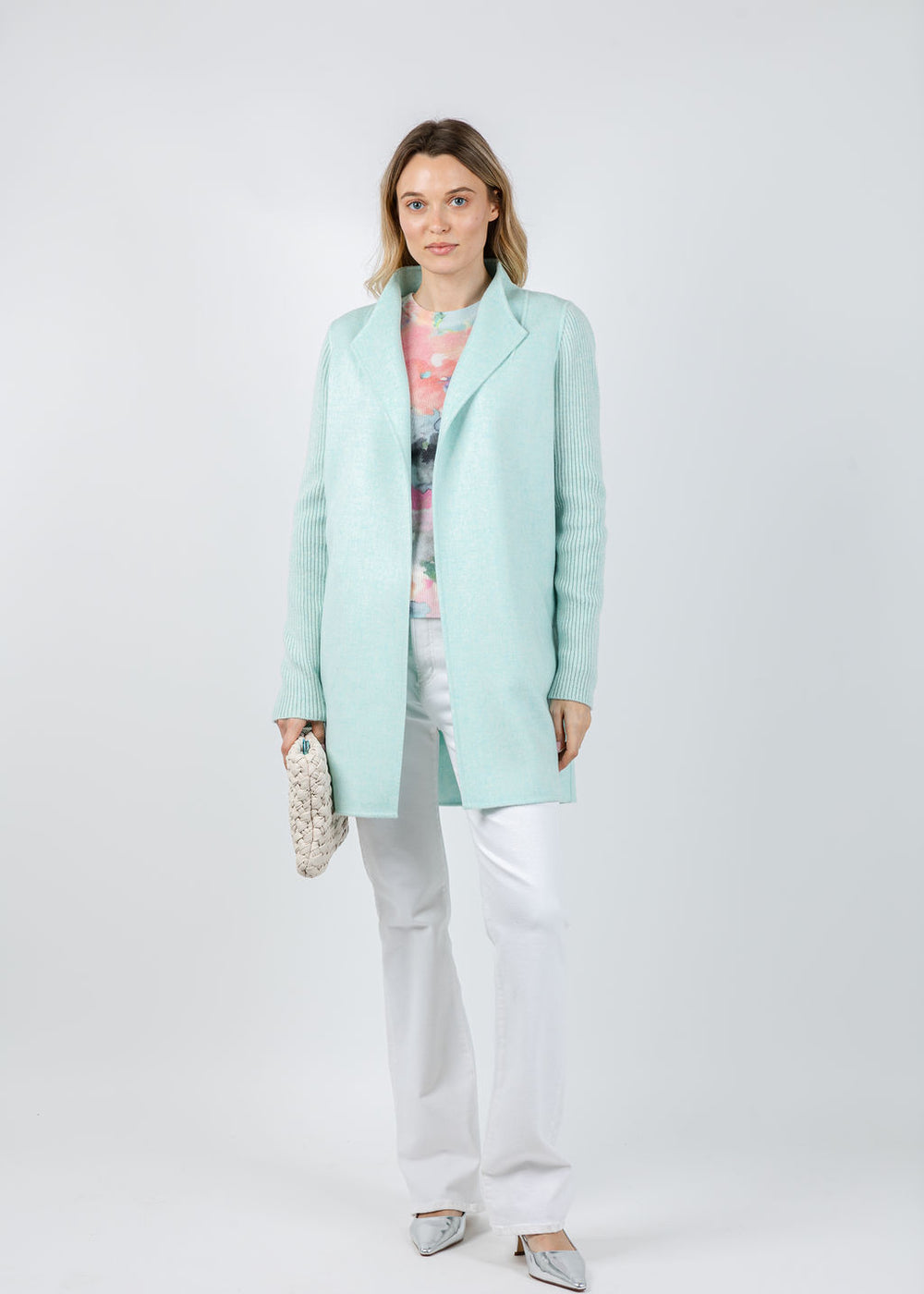 Kinross Bowie Rib Sleeve Coat in Seaglass available at Barbara Katz