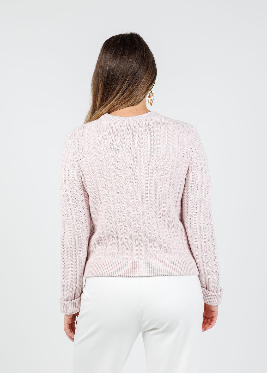 Kinross Clara Bobble Zip Cardigan in Ballet available at Barbara Katz
