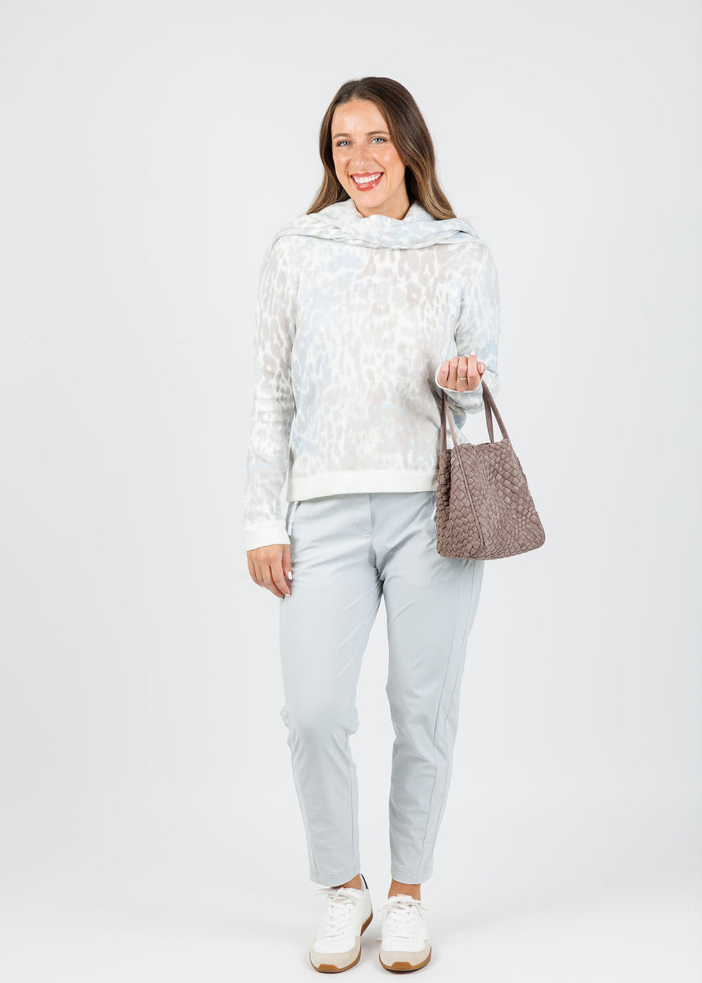 Kinross Collins Leopard Print Sweatshirt in Multi available at Barbara Katz
