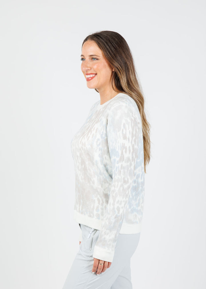Kinross Collins Leopard Print Sweatshirt in Multi available at Barbara Katz