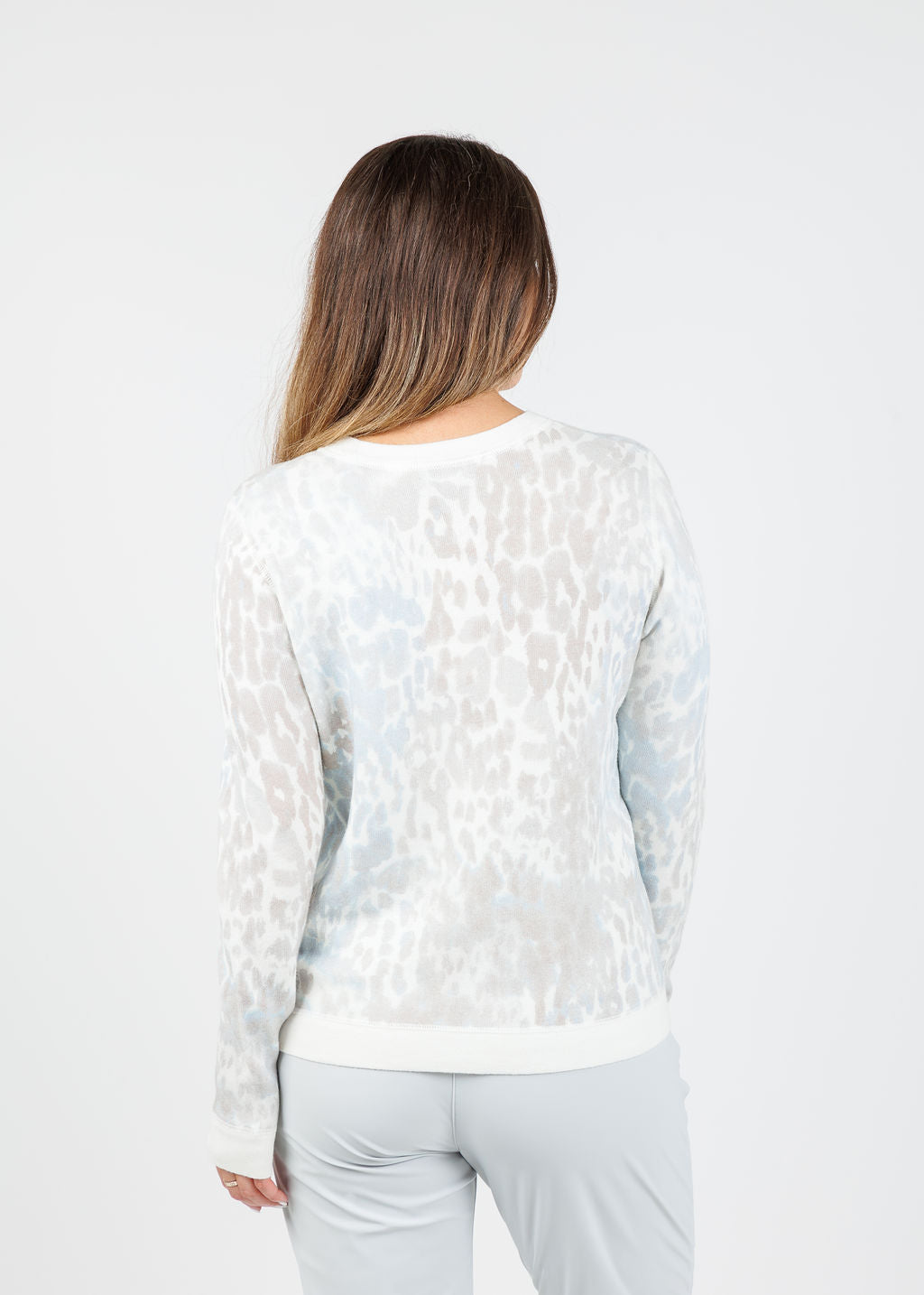 Kinross Collins Leopard Print Sweatshirt in Multi available at Barbara Katz