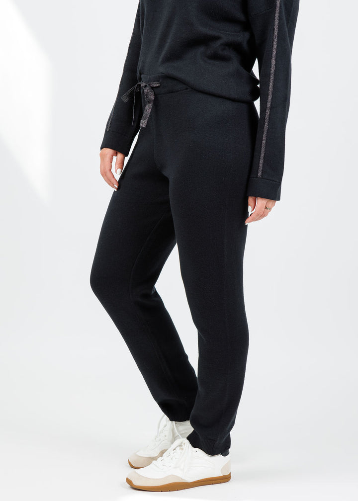 Kinross Cora Doubleknit Joggers in Black available at Barbara Katz