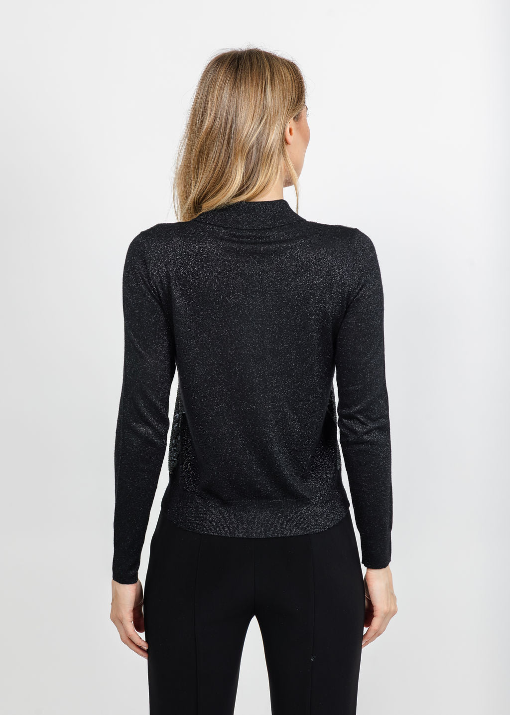 Kinross Sequin Party Cardigan - Black available at Barbara Katz