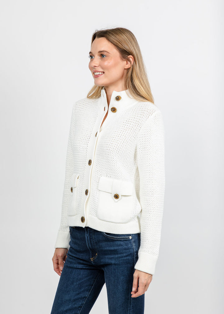 Kinross Utility Cardigan - Cream available at Barbara Katz