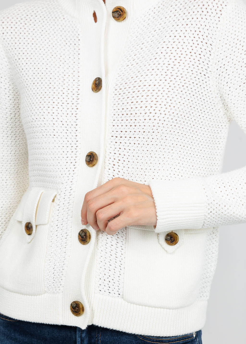 Kinross Utility Cardigan - Cream available at Barbara Katz