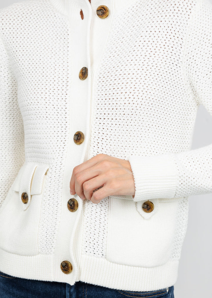 Kinross Utility Cardigan - Cream available at Barbara Katz