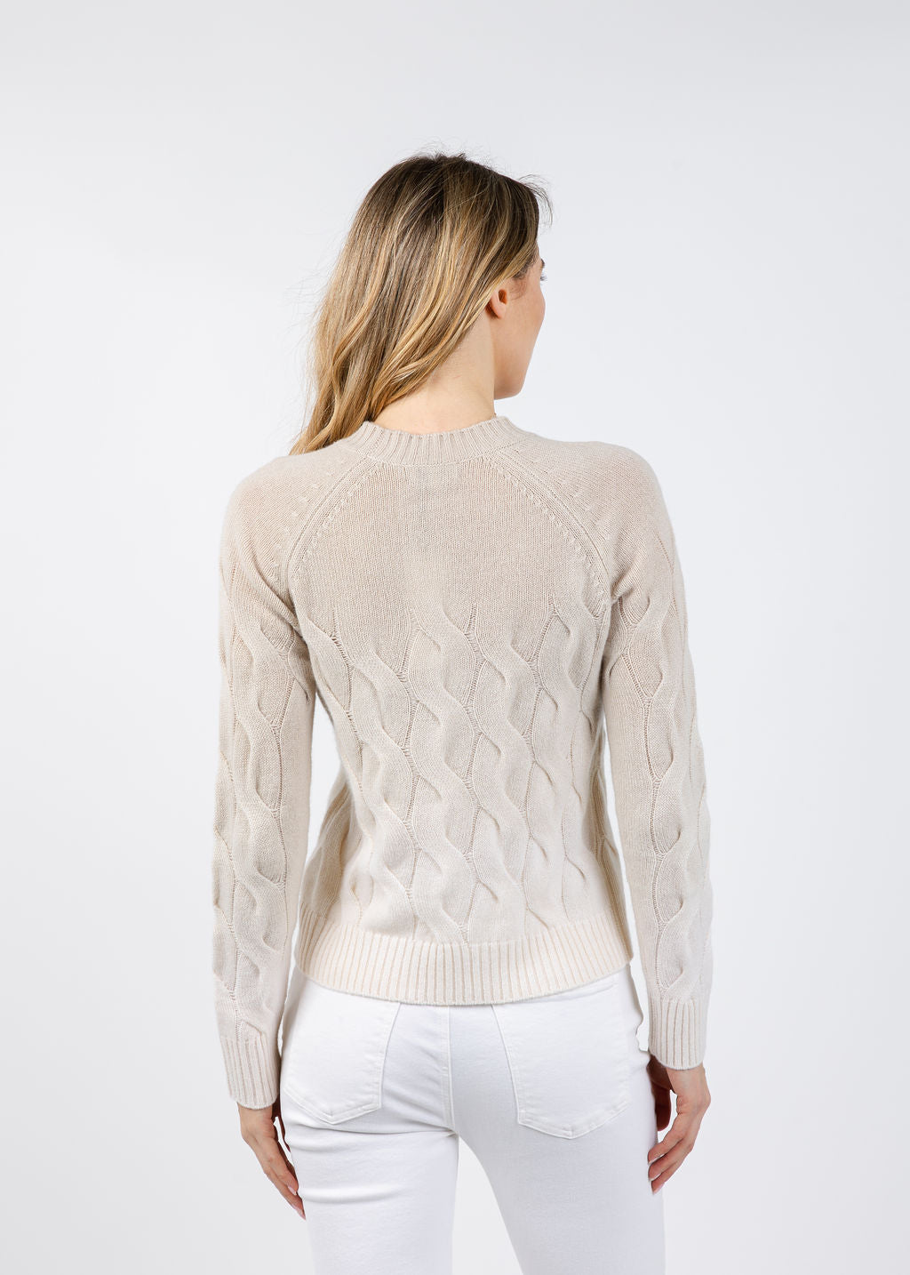 Wandering Cable Ombre Crew Sweater in Dune available at Barbara Katz