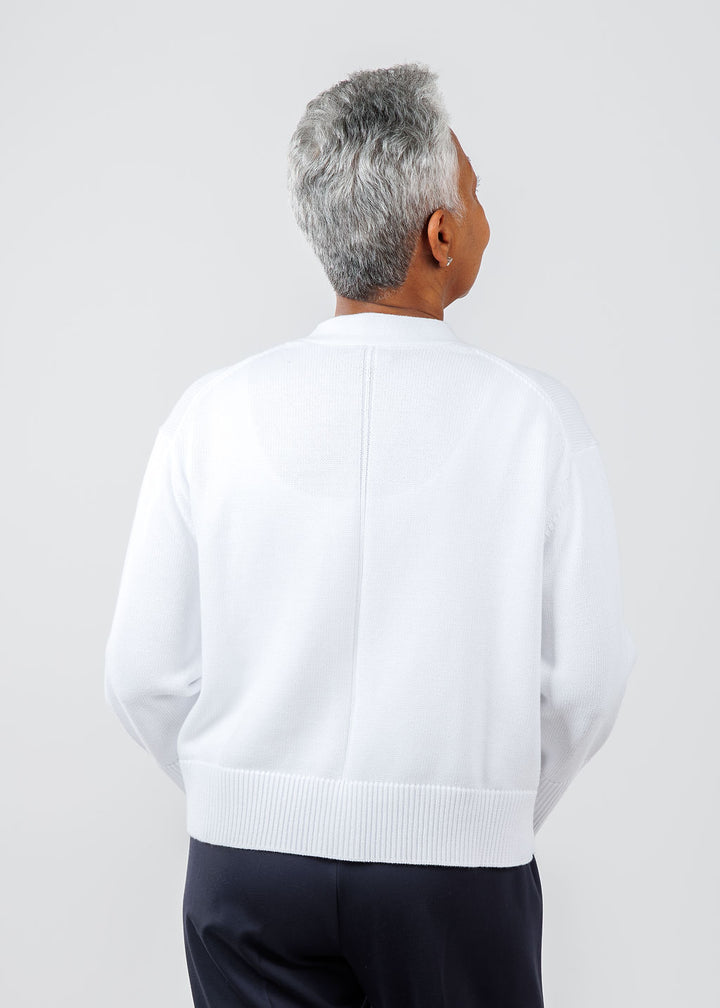 Kinross Wide Sleeve Cardigan in White available at Barbara Katz
