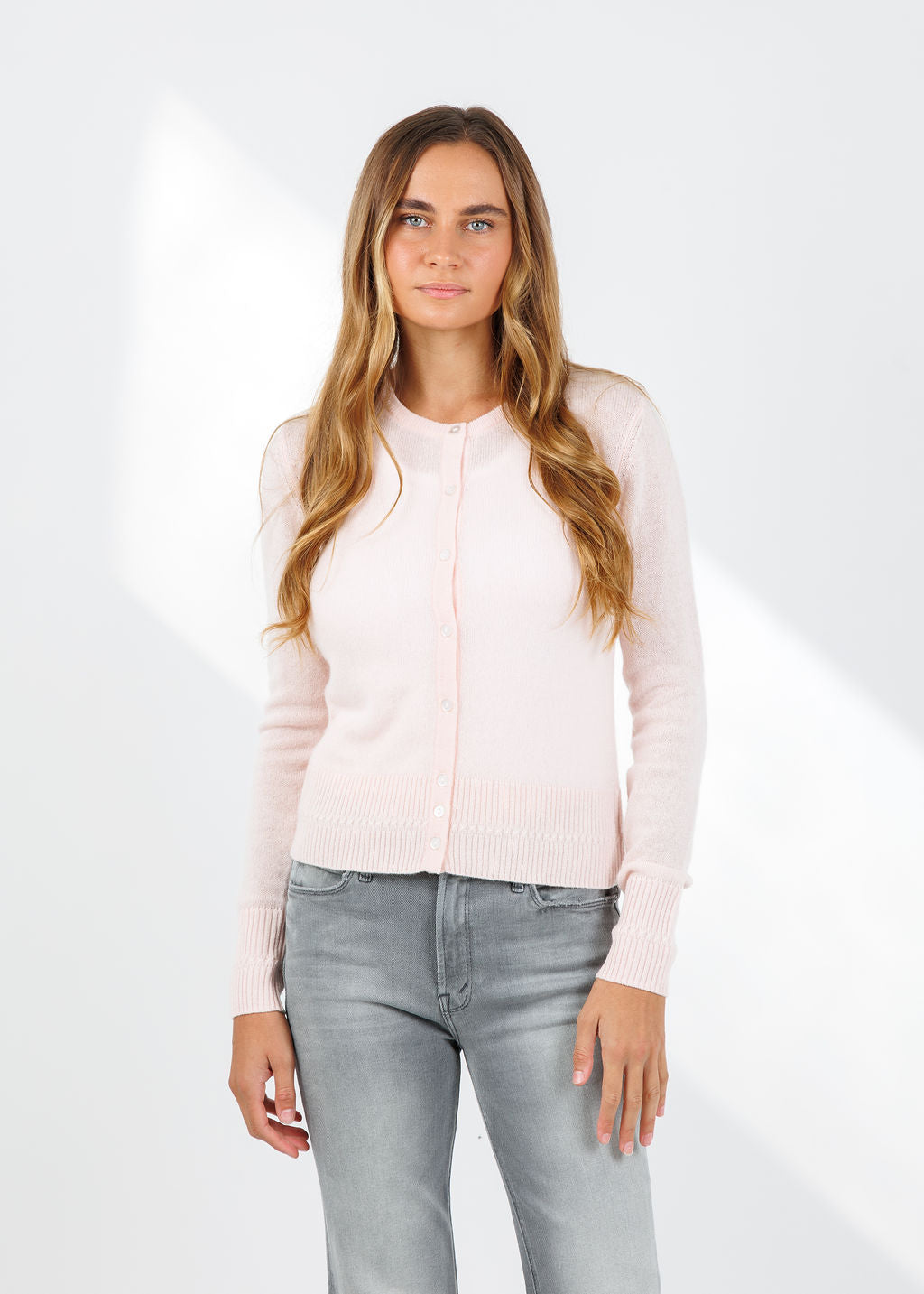 BK Kinsley Cashmere Cardigan in Lip Gloss available at Barbara Katz