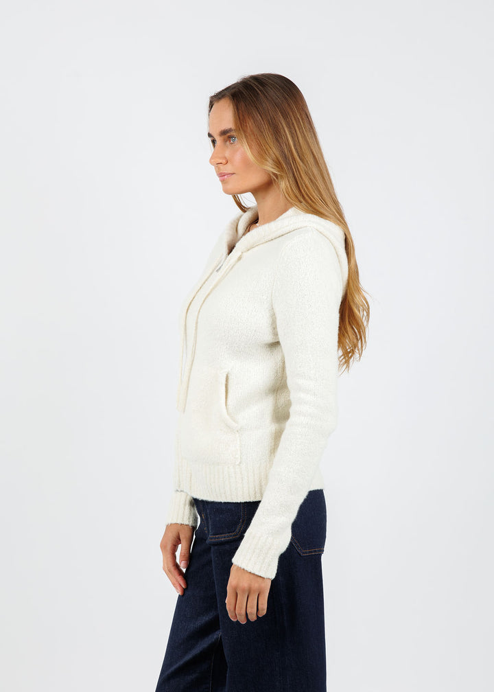 Kokun Destiny Zip Up Hoodie in Snowy available at Barbara Katz