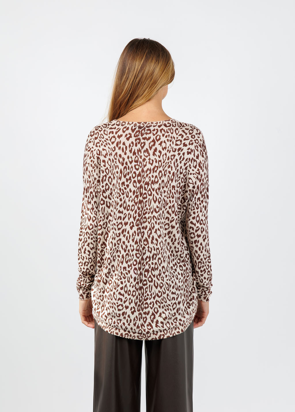 Kokun Dani Cheetah Printed Crew Sweater available at Barbara Katz