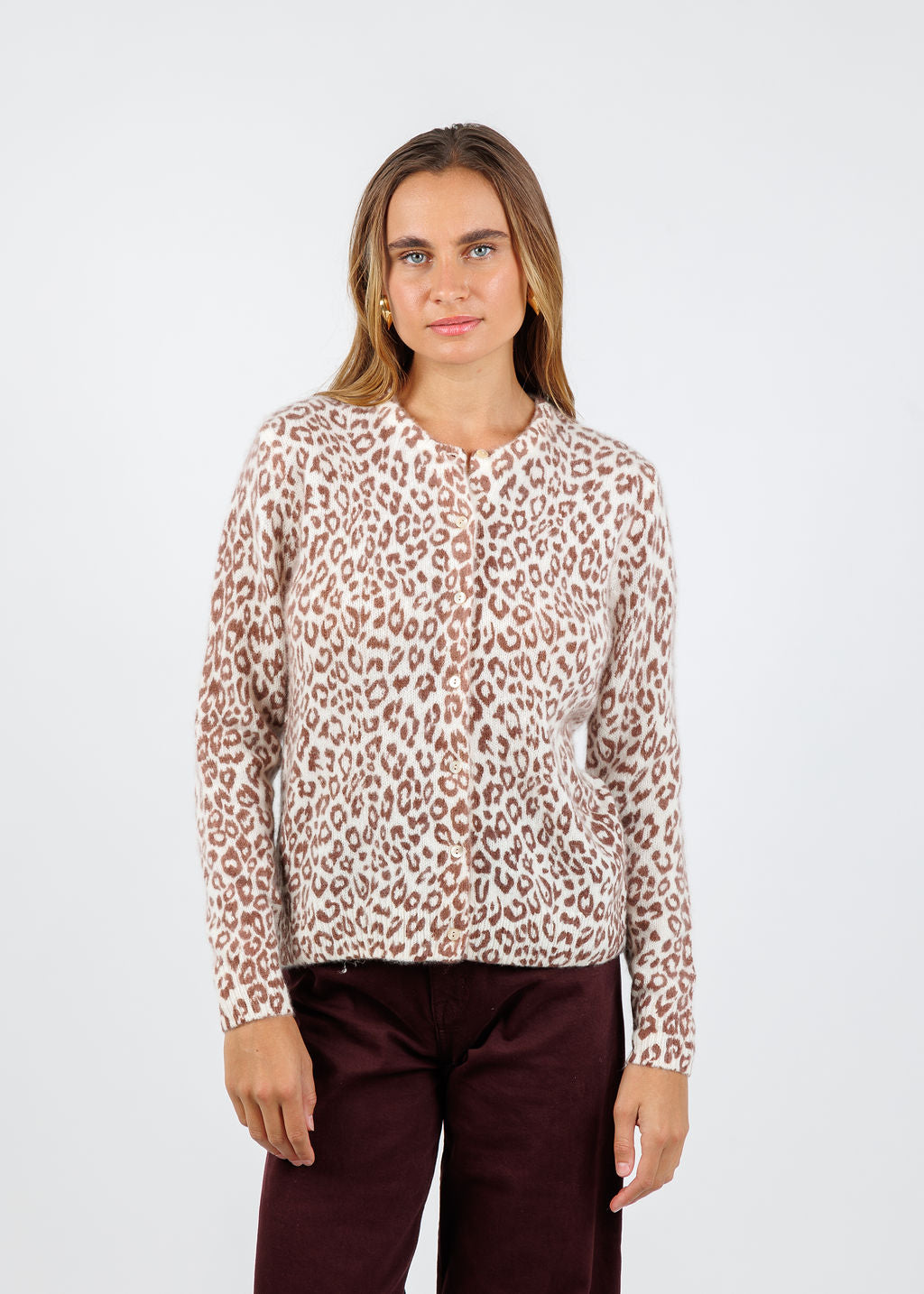 Kokun Demi Cheetah Printed Cropped Cardigan available at Barbara Katz