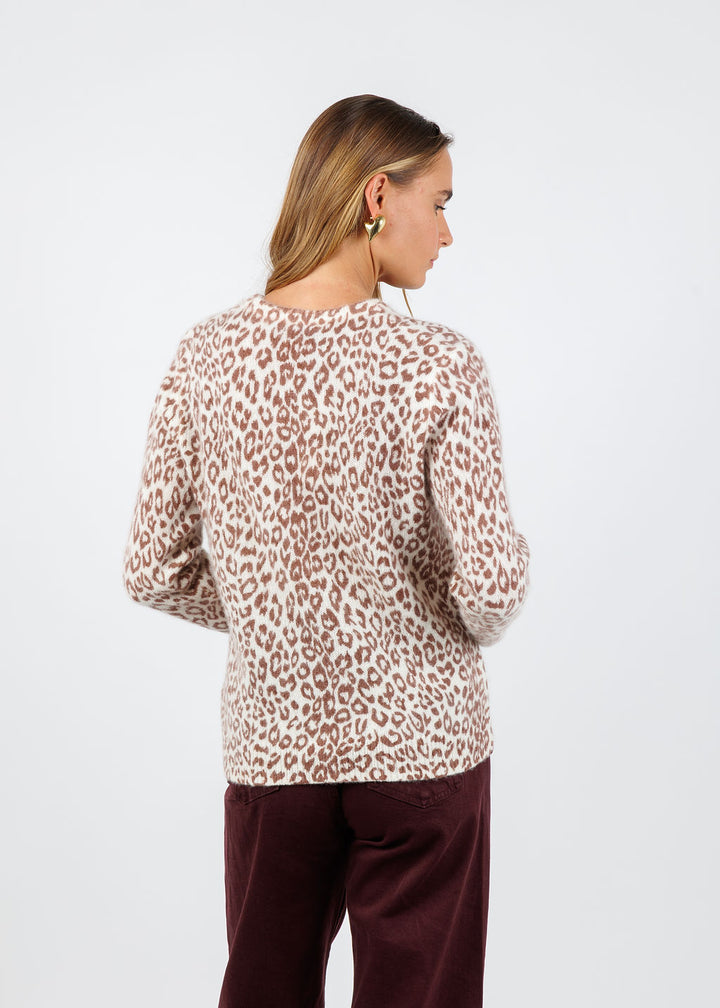 Kokun Demi Cheetah Printed Cropped Cardigan available at Barbara Katz