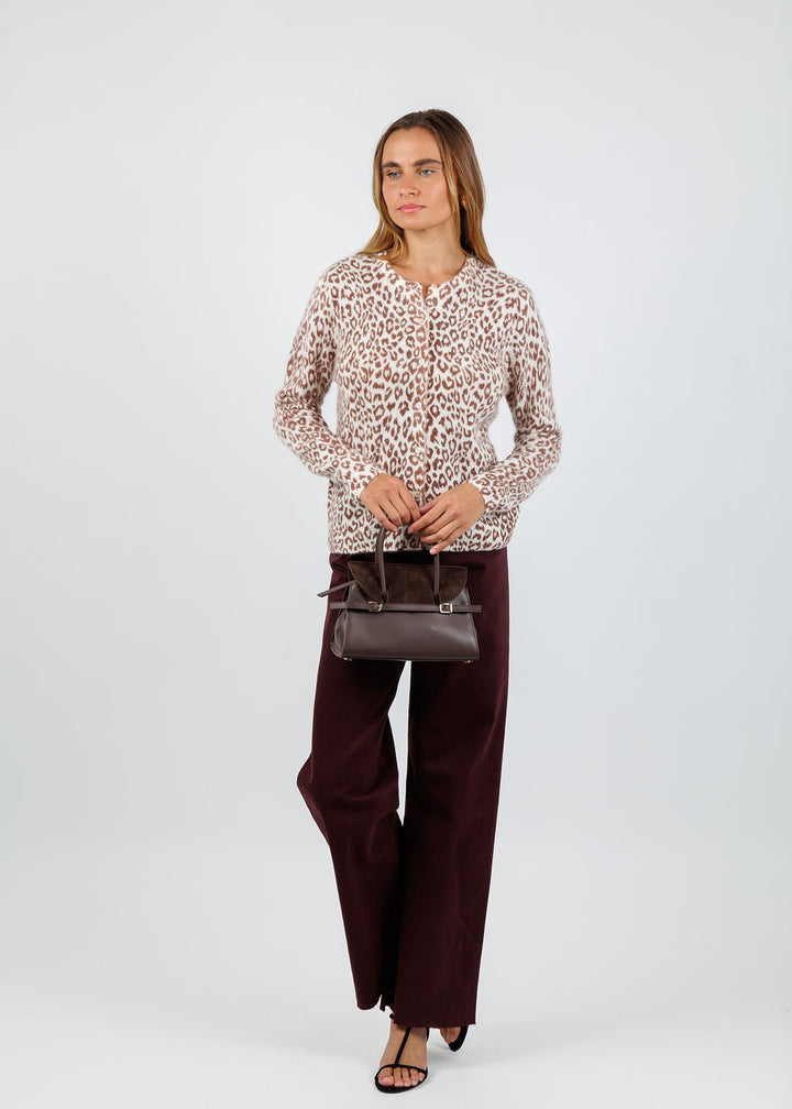 Kokun Demi Cheetah Printed Cropped Cardigan available at Barbara Katz