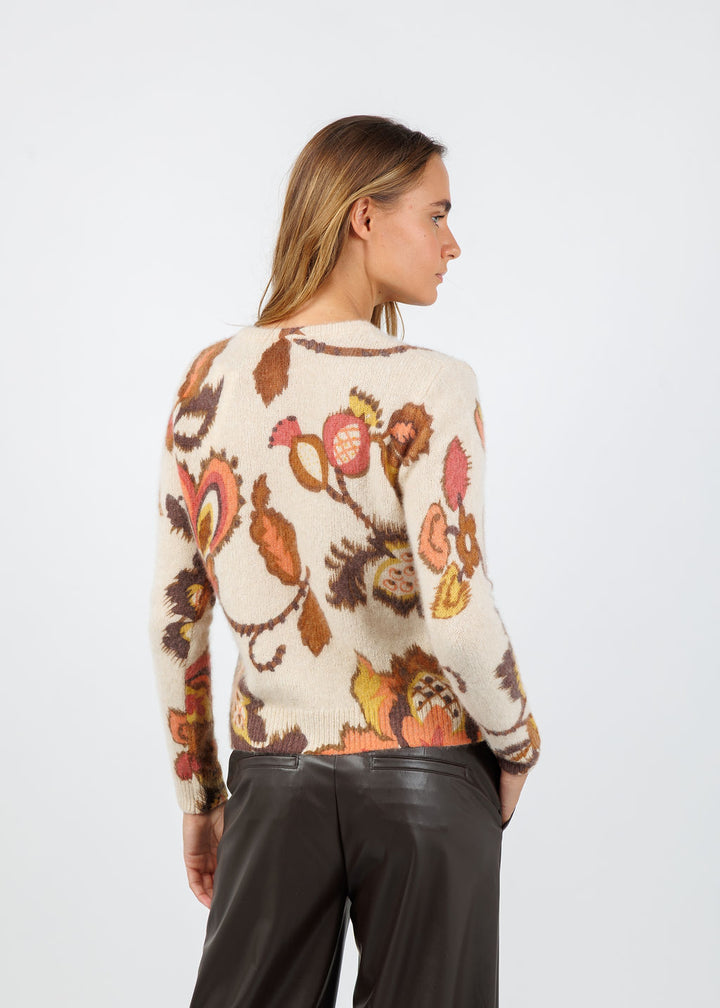 Kokun Demi Flower Printed Cropped Cardigan available at Barbara Katz